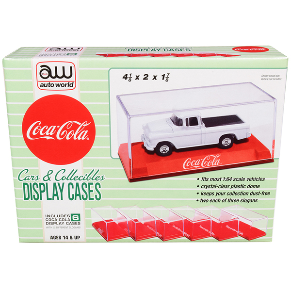 Auto World Coca-Cola 1/64 Scale Display Cases - 6 Pack Red Base