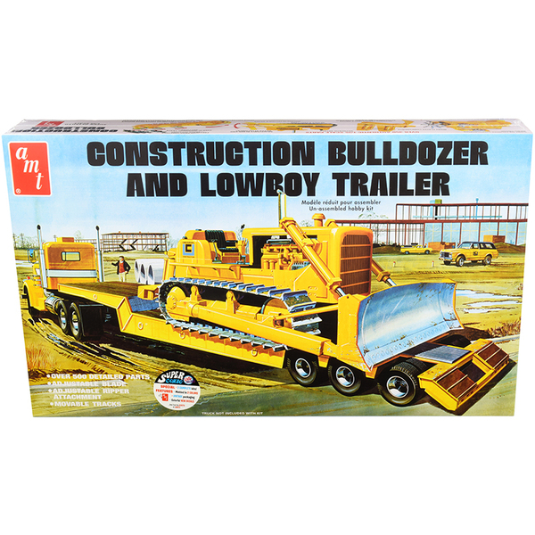AMT 1/25 Bulldozer & Lowboy Trailer Model Kit Set AMT1218