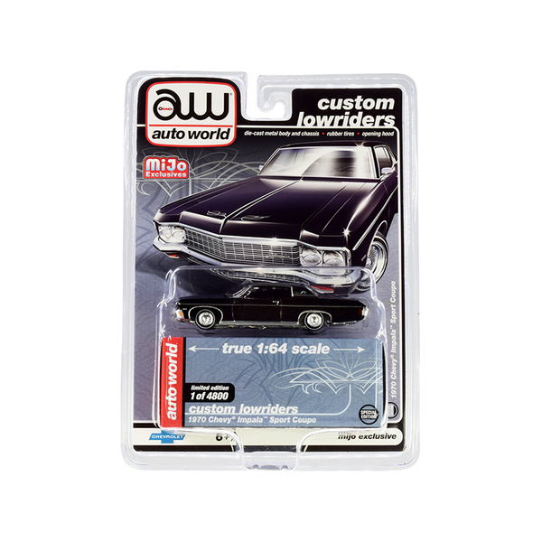 Autoworld 1970 Impala Sport Coupe, Black Lowrider 1/64