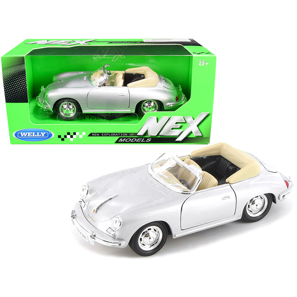 Welly Porsche 356B Roadster - Silver 1/24 Scale