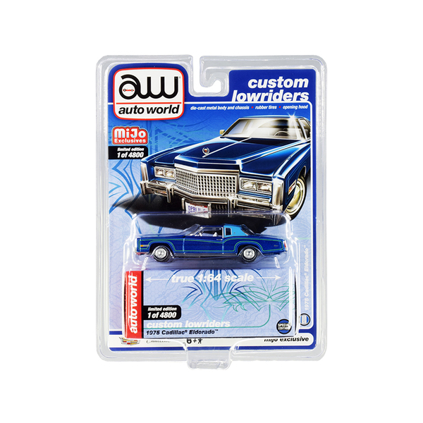 Autoworld 1975 Cadillac Eldorado Lowrider Dk Blue/Lt Blue 1/64