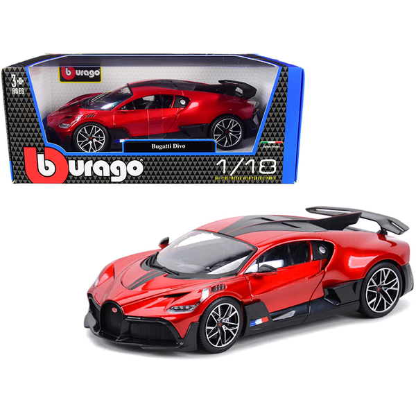 Bburago Bugatti Divo Red Metallic/Carbon 1/18 Scale Diecast