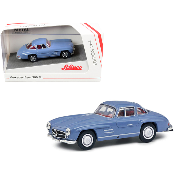 Schuco Mercedes Benz 300 SL Blue/Red 1/64 Diecast