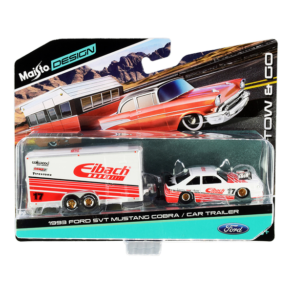 Maisto 1993 Ford Mustang Cobra & Trailer 1/64 Diecast