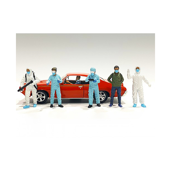 American Diorama Hazmat Crew 6-Piece Set - 1/18 Scale