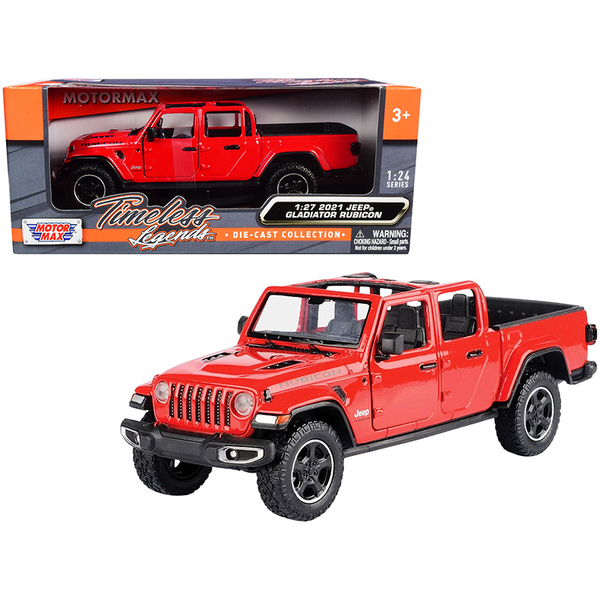 Motormax Red Jeep Gladiator Rubicon 1/24 Diecast Truck
