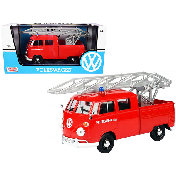 Motormax Red VW T1 Fire Truck 1/24 Scale Diecast