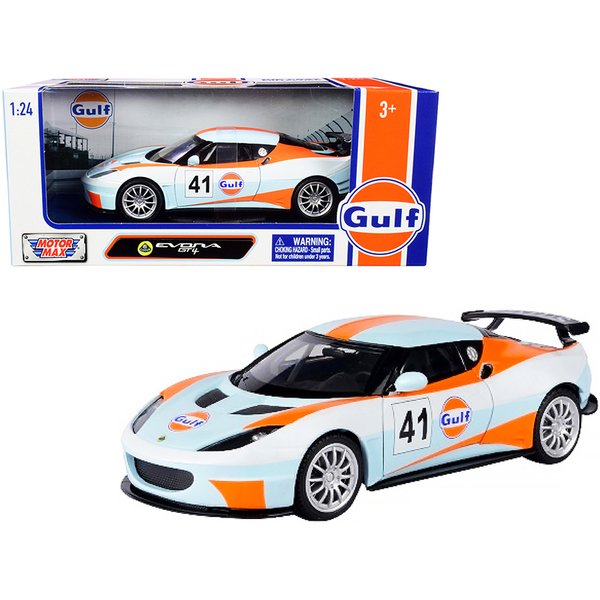 Motormax Light Blue Lotus Evora GT4 Gulf 1/24 Diecast