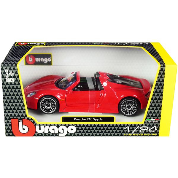 Bburago Porsche 918 Spyder Convertible 1/24 Scale Red