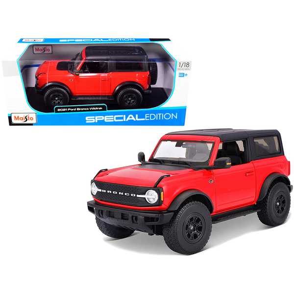 Maisto 2021 Ford Bronco Wildtrak (Red/Black) 1/18