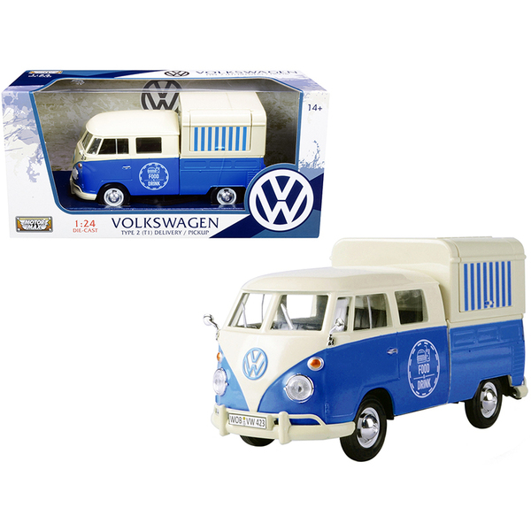 Motormax Volkswagen T1 Pickup Food Truck - Cream/Blue
