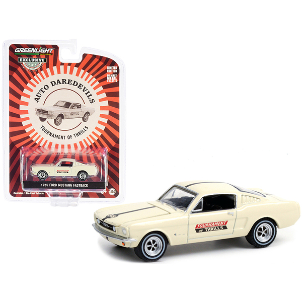 Greenlight 1965 Ford Mustang Fastback Cream Auto Daredevils 1/64
