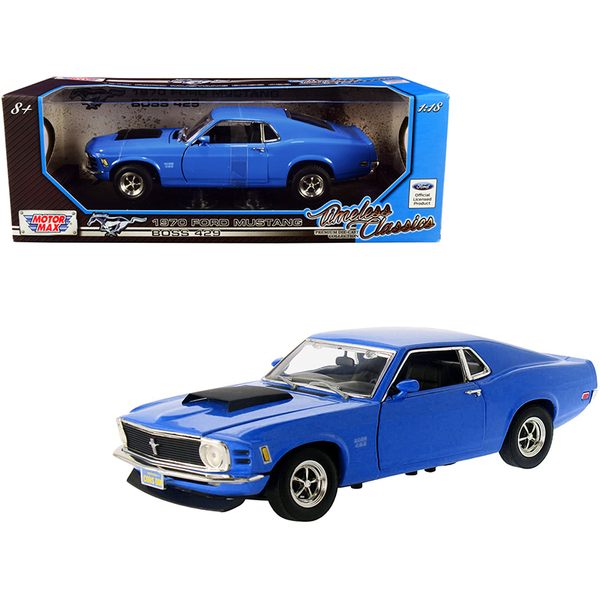 Motormax 1970 Ford Mustang Boss 429 Dark Blue 1:18 Diecast
