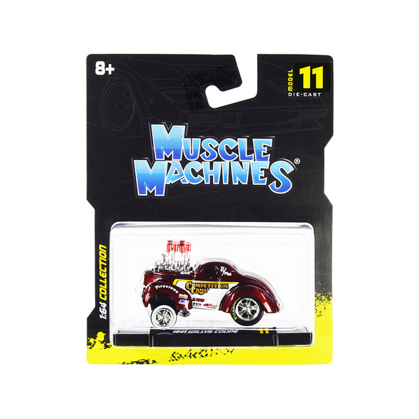 Muscle Machines 1941 Willys Gasser - Red/White, 1/64