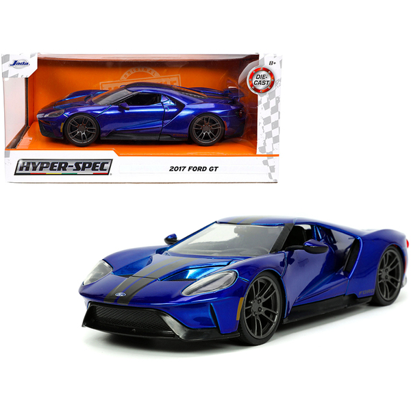 Jada 2017 Ford GT Candy Blue/Gray Stripes 1/24 Diecast