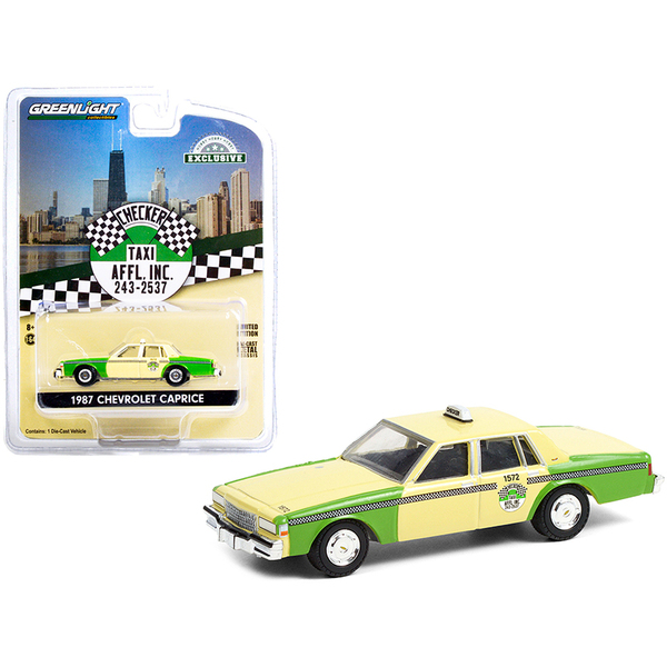 Greenlight 1987 Chevy Caprice Chicago Checker Taxi - Yellow/Green