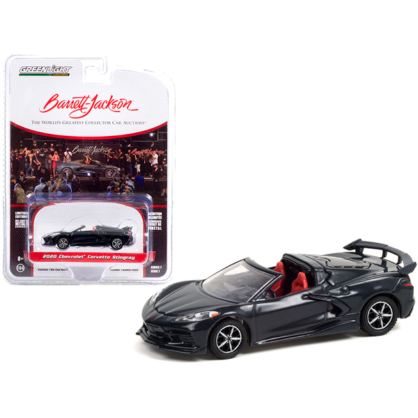 Greenlight 2020 Corvette C8 Stingray Convertible - Shadow Gray/Red