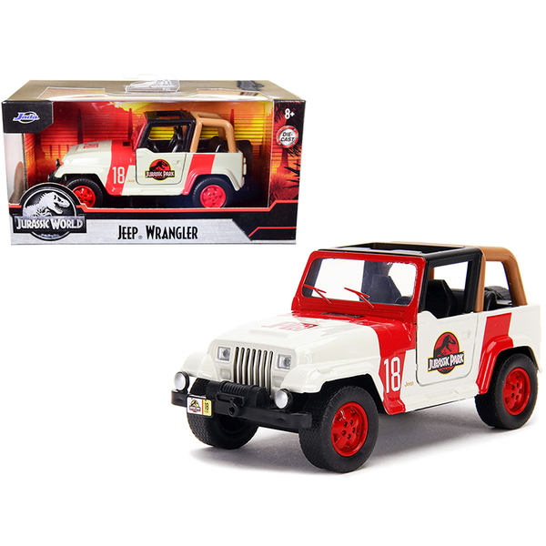 Jada Jurassic World Jeep Wrangler 1/32 Scale Red & Beige