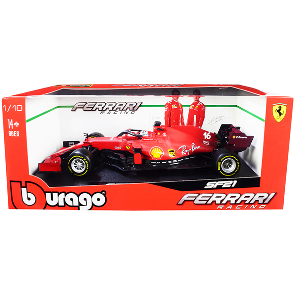 Bburago Ferrari SF21 F1 Car #16 Leclerc 1/18 Diecast