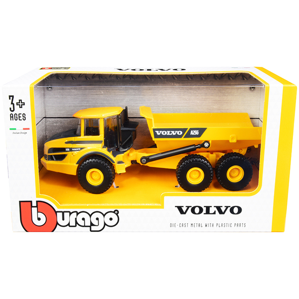 Bburago Volvo A25G Articulated Hauler 1/50 Scale Diecast - Yellow