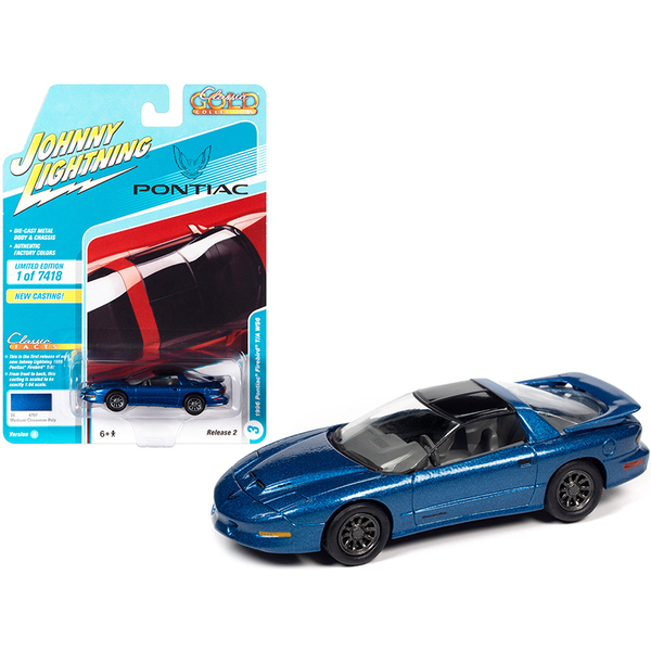 Johnny Lightning 1996 Firebird Trans Am WS6 Blue 1/64 Diecast Limited