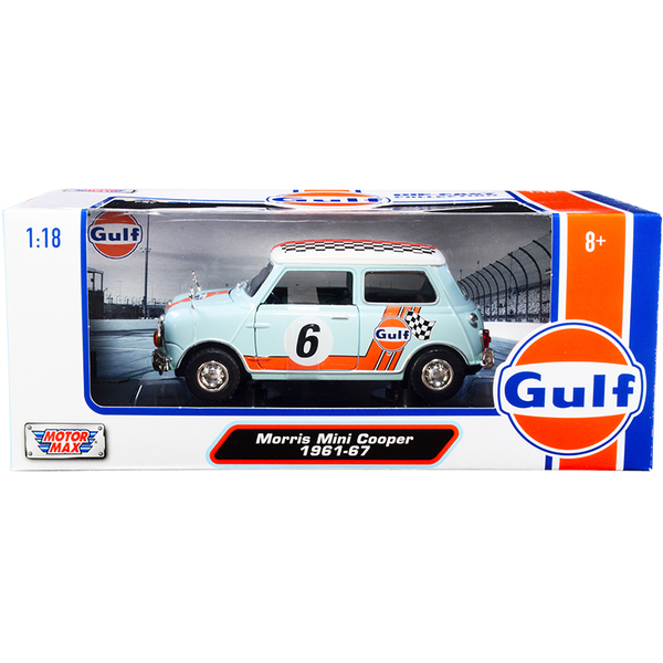 Motormax 1/18 Gulf Oil Mini Cooper - Blue & Orange