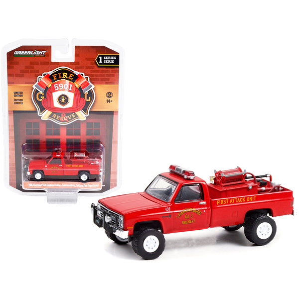 Greenlight 1986 Chevy C20 Fire Truck Lawrenceburg 1/64 Diecast