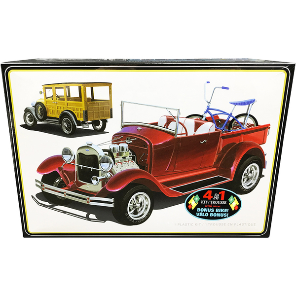 AMT 1929 Ford Woody Pickup 4-in-1 Kit with Bike