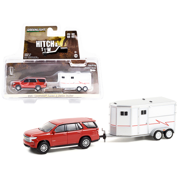Greenlight 2021 Chevy Tahoe & Horse Trailer Set 1/64