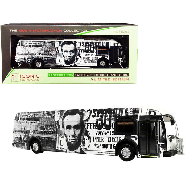 Iconic Replicas Proterra ZX5 Electric Bus - Reno Lincoln Line 1/87 HO