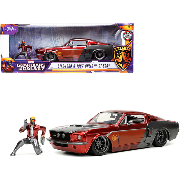 Jada 1967 Ford Mustang Shelby GT-500 Red/Gray 1/24 Scale w/ Star-Lord