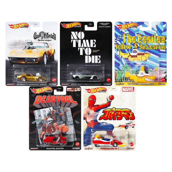 Hot Wheels Retro Entertainment 5pc Diecast Set