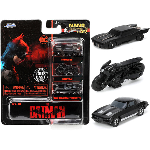 Jada DC Comics Nano Hollywood Rides Batman Movie 3-Car Set