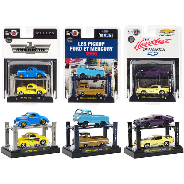 M2 Machines Auto Lifts Series 23 1/64 Scale 6-Car Set