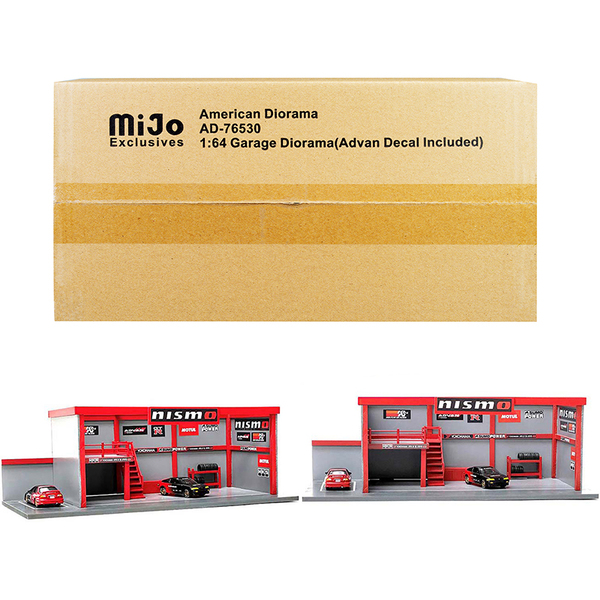 American Diorama 1/64 Garage Diorama: Advan Replica, 13x6x4.5 in