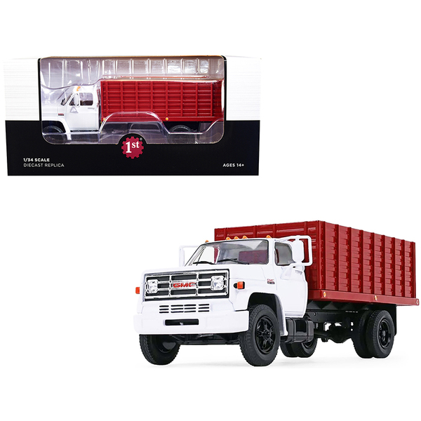 First Gear 1970s GMC 6500 Grain Truck, White & Red (1/34)