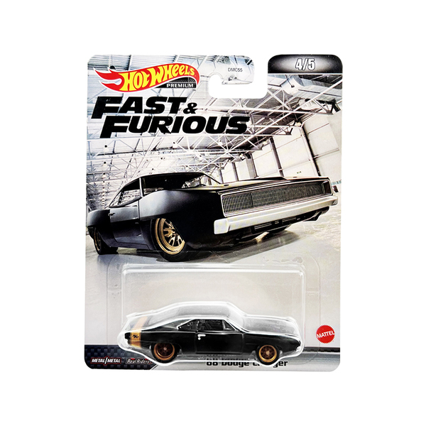 Hot Wheels '68 Dodge Charger R/T - Matte Black/Gold (3-Inch)