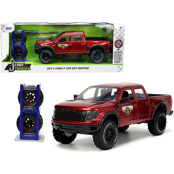 Jada 2011 Ford F-150 Raptor Candy Red 1/24 w/ Mickey Thompson