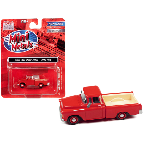 Classic Metal Works 1955 Chevy Cameo - Red/Ivory HO Scale