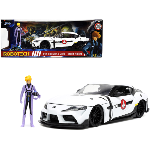 Jada Robotech Toyota Supra White w/ Roy Focker 1/24