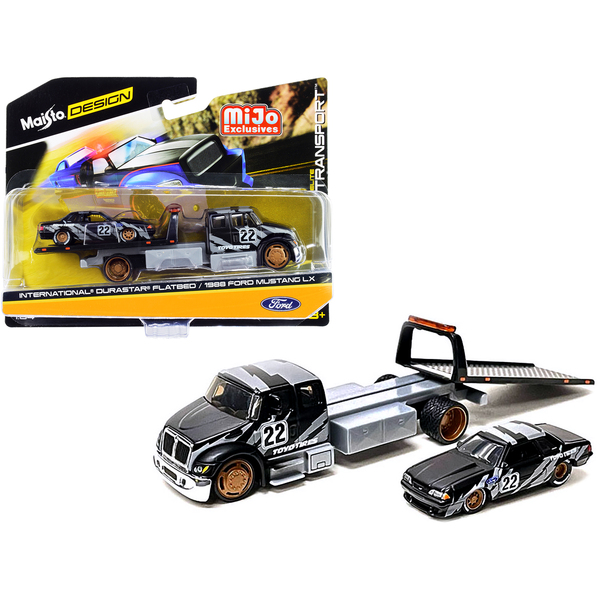Maisto Elite Transport Intl DuraStar Flatbed & '88 Ford Mustang Set