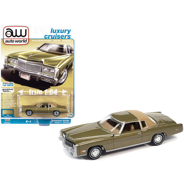 Auto World 1975 Cadillac Eldorado - Gold & Sandalwood 1/64