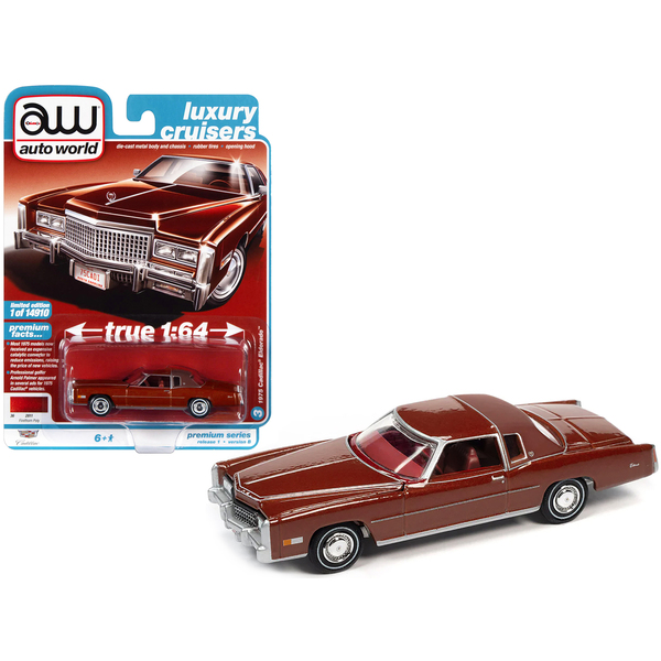 Auto World 1975 Cadillac Eldorado - Red & Dark Red Roof 1/64