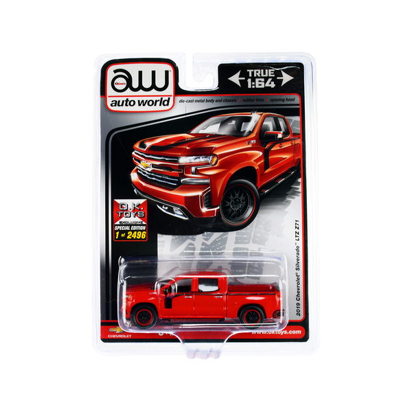 Auto World 2019 Chevy Silverado LTZ Red 1/64 Diecast