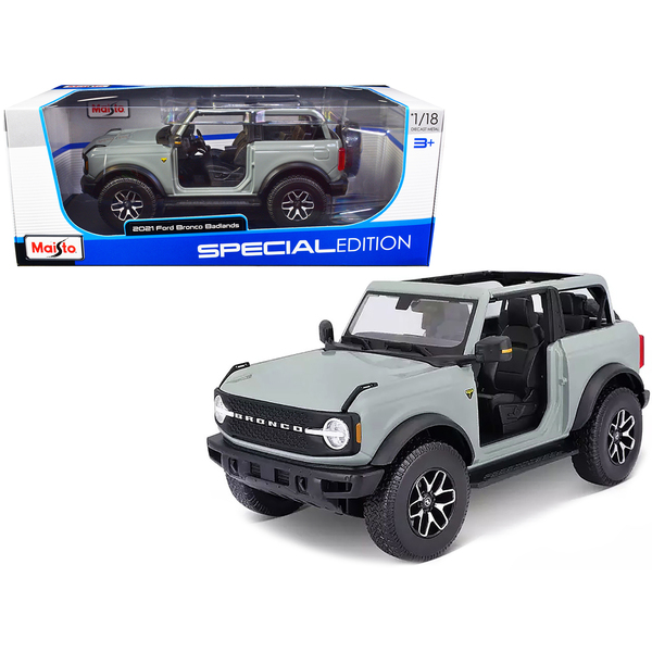 Maisto 2021 Ford Bronco Badlands 1:18 - Light Gray