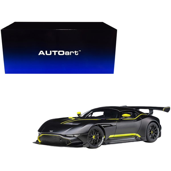 Autoart Aston Martin Vulcan 1/18 Matte Black/Lime Green 10.5-inch Model