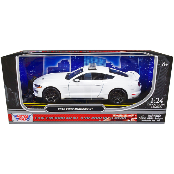 Motormax 1/24 Scale 2018 Mustang GT Police Car - Unmarked White