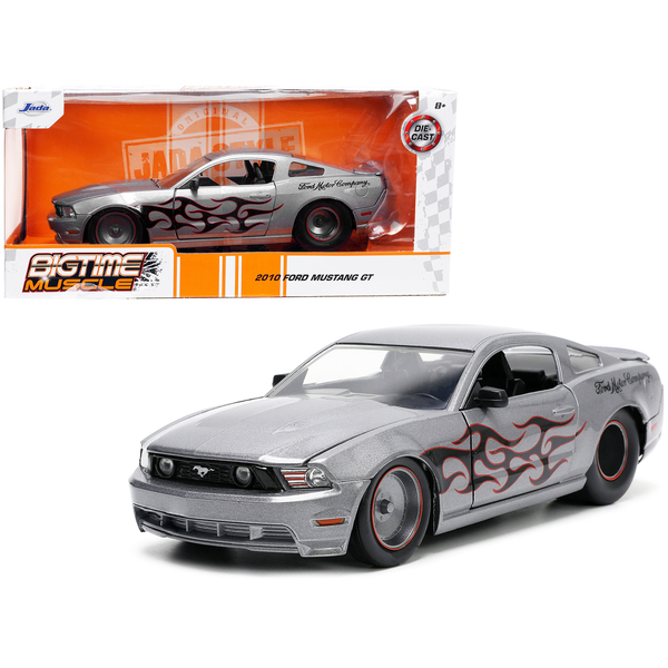Jada 2010 Ford Mustang GT - Gray Metallic Flames