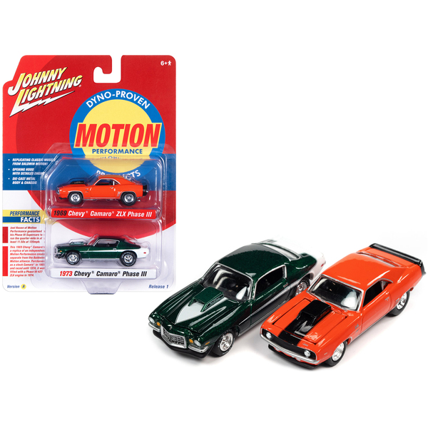 Johnny Lightning 1/64 1969 & 1973 Camaro ZLX Baldwin Motion Set