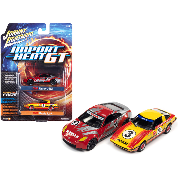 Johnny Lightning Import Heat '06 Nissan 350Z & '81 Mazda RX-7